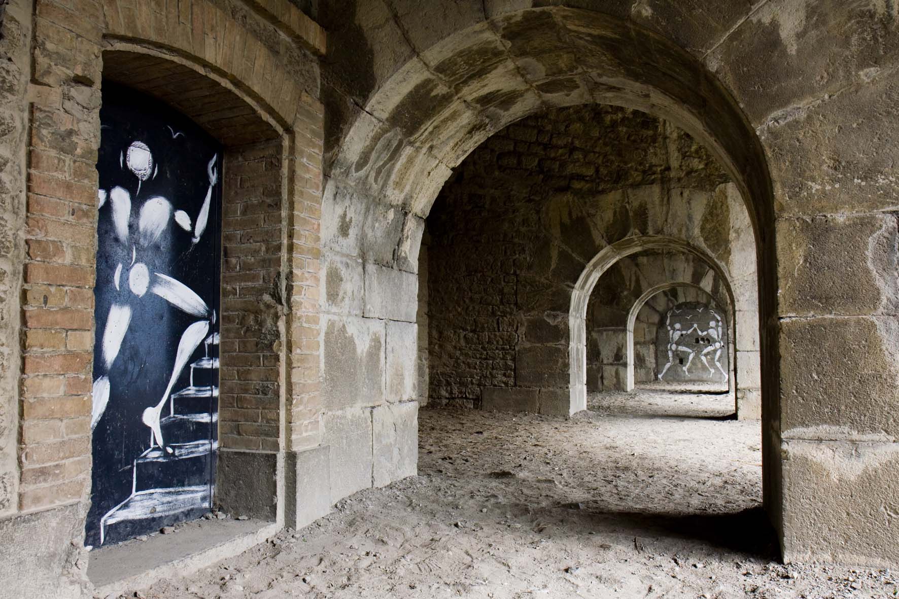 Grafitti dans les couloir du fort de la bastille