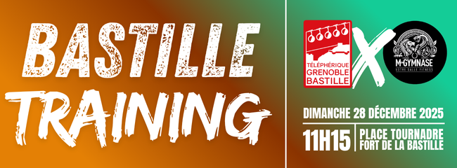visuel format paysage pour le bastille training du dimanche 28 décembre 2025 à la Bastille organisé par la RTGB et Mon Gymnase