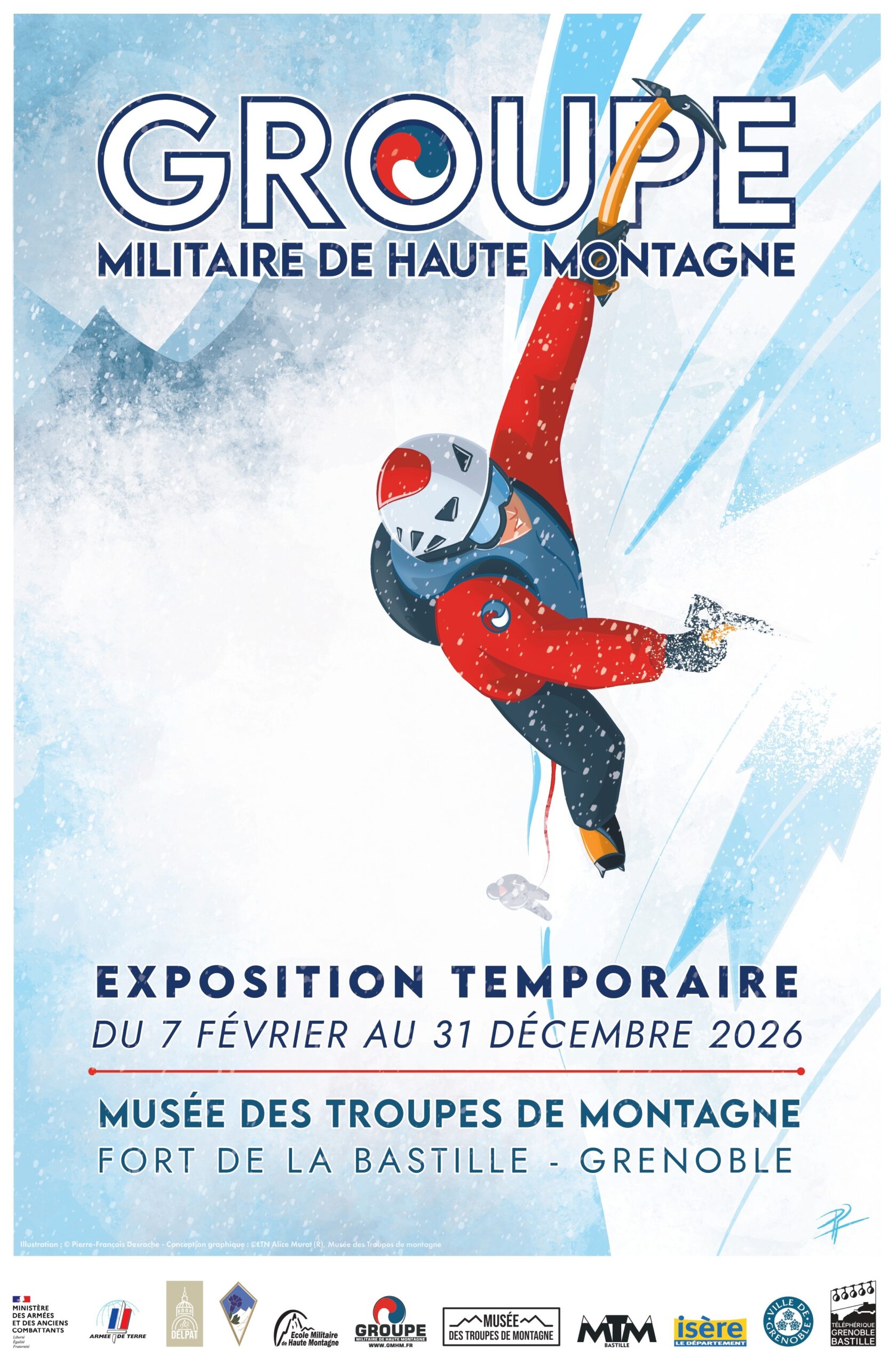 Affiche de l'exposition temporaire du Musée des Troupes de montagne du 7 février au 31 décembre 2026.