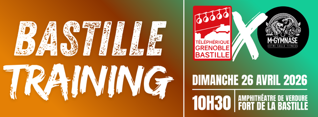 affiche au format paysage du Bastille Training du 26 avril 2026 en partenariat avec la salle de sport Mon Gymnase