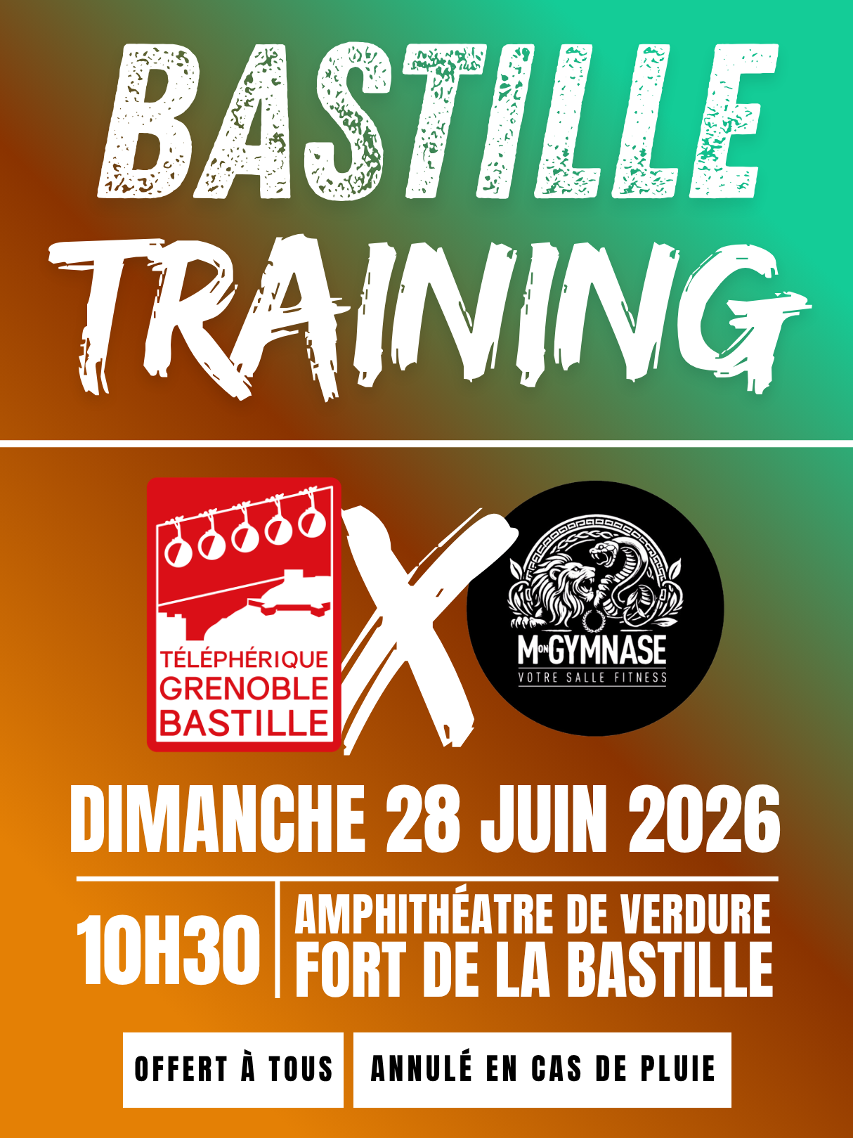 Affiche Bastille Training du dimanche 28 juin 2026 au format portrait