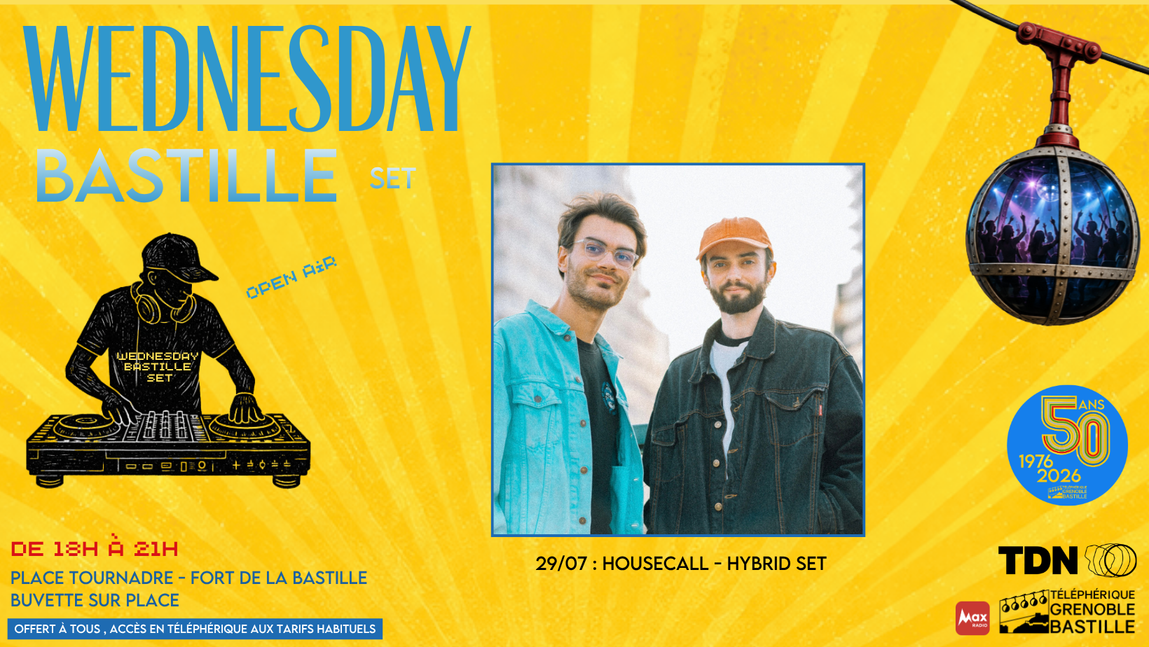 Visuel pour le Wednesday bastille set du 8 juillet 2026 - Housecall - Hybrid set